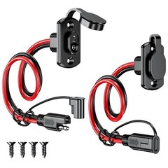 Depvko 2Pcs SAE Quick Connector Harness, 1FT 12AWG SAE Adapter Male Plug to Fema