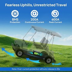 48V 100Ah LiFePO4 Battery 2560Wh with Bluetooth BMS Rechargeable Deep Cycle​