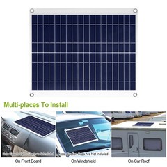 Outdoor Solar Panel 12V 25W Car Battery Charger IP68 Waterproof w/ 3.0A Dual USB