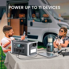 Power Station 1600W 1024Wh 320000mAh LiFePO4 Battery 100W Solar Panel RV