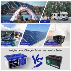 PFCTART 12.8V 200AH LiFePO4 Deep Cycle Lithium Battery for RV Camping Off-Grid