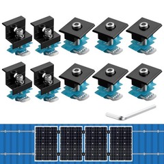 Solar Panel Mounting Brackets for Unistrut 10Pcs Aluminum Black 30/35mm