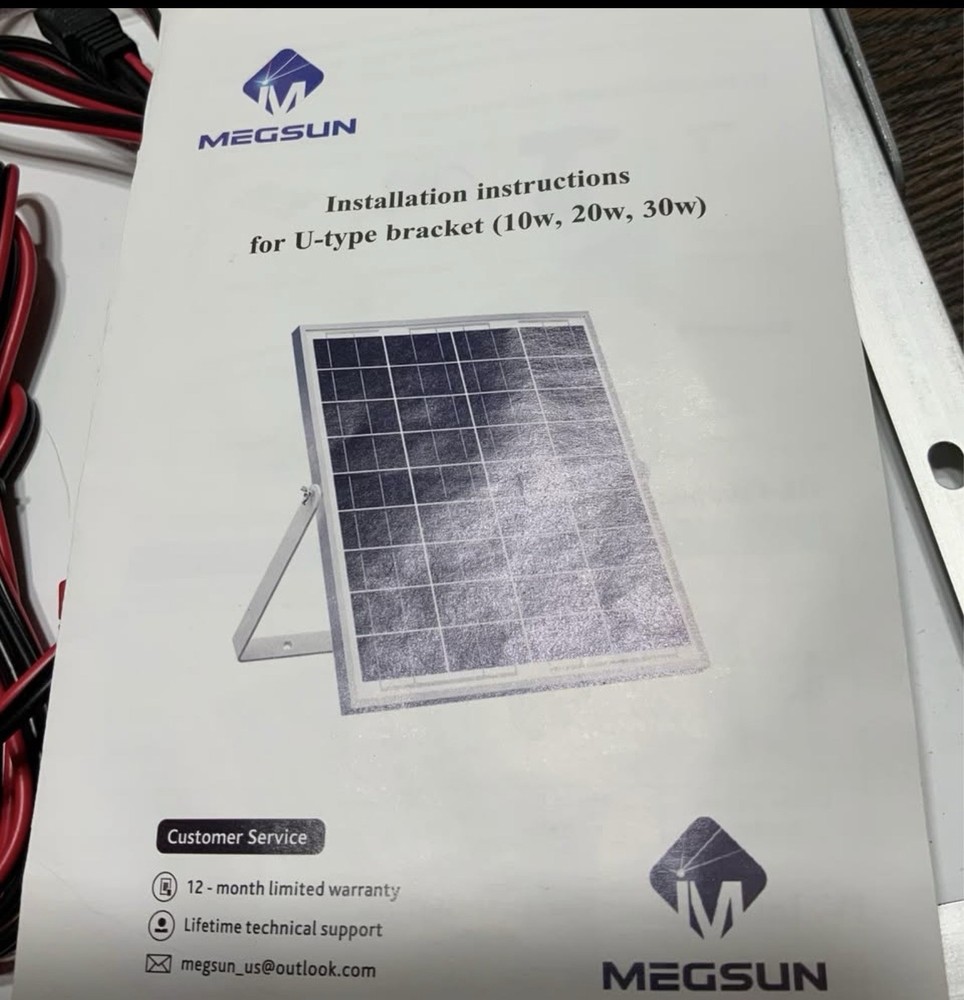 10 Watt 12 Volt Portable Solar Panel Waterproof W/Controller & Mount Brackets