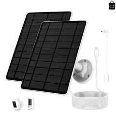 Solar Panel for Ring Camera(2Nd Generation), 2 Pack 5W Solar Panel with 10FT/3M