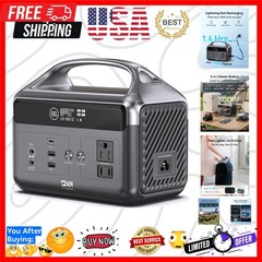 Portable Power Station, 192Wh LiFePO4 Battery Backup Solar Generator with w/2…