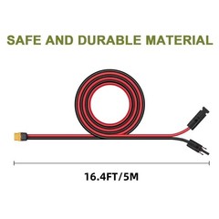 16FT MC4 to XT60 Solar Charge Cable XT60 Connector 12AWG Pure Copper Solar Wire