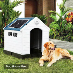 12W Solar Panel Fan Kit with Dual DC Fan for Greenhouses, Chicken Coops, Sheds,