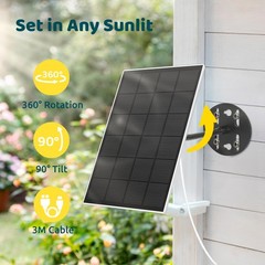 Solar Panel for Bird Feeder only, Type-C Charger, IP65 Waterproof for Outdoor…