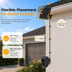 8W Solar Panel for Ring Camera, 3-Pack Solar Panel Charger Compatible with Ring