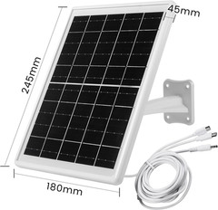 12000mAh Solar Panel with 9.8ft Cable, IP65 Waterproof for Cameras, Type-C & USB