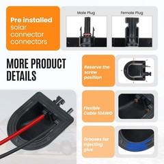 Solar Cable Entry Gland Kit – 10AWG UV Resistant Dual Connector for RV, Boat, Ro