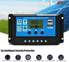 20A PWM Solar Panel Regulator Panel Battery Charge Controller LCD 2X USB 12V/24V