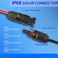 Solar Cable Entry Gland with 10Ft 10AWG Solar Extension Cable,Through RV Roof…