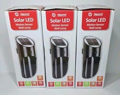 Lot Of 3 Neporal solar LED motion sensor wall lamps Black New