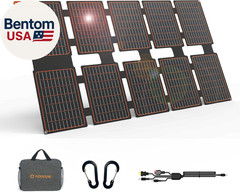 100W Portable Solar Panels Chargers with PD3.0 USB-C,QC3.0 USB-A and DC Outputs