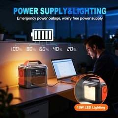 Portable Power Station Solar Generator Camping AC300W 80000mAh New Orange