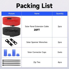 20FT 10 AWG Solar Extension Cable for High Performance Applications