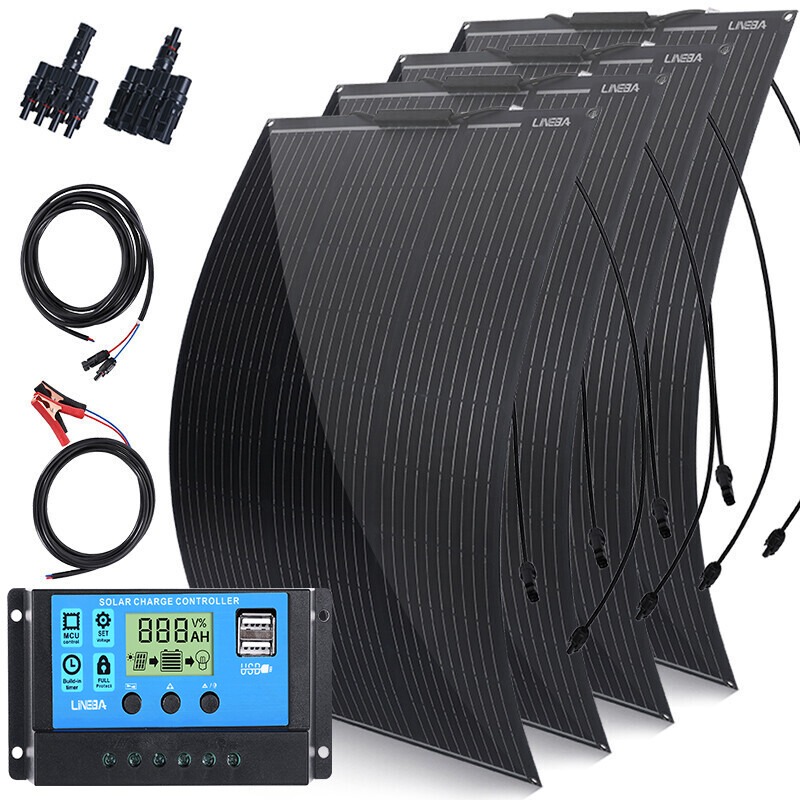 200W 400W Portable Flexible Solar Panel for Power Station Generator Power Outage