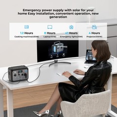 Portable Power Station 800W 512Wh LiFePO4 Battery with 200W Solar Panel