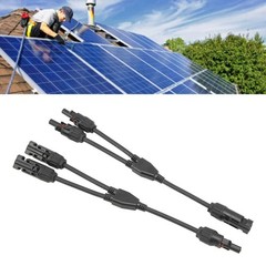 1 Pair Solar Panel Y Branch Parallel Cable 2 to 1 Solar Connectors