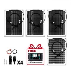 【Set】2400W Solar Panels – 4 x 600W Flexible + 100A Controller with AccessoriesKI