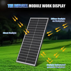 RVPOZWER 100W 200W 300W 400W 500W 1000W Bifacial Solar Panel 12V Mono Home Power