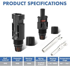 20Set Male Female Wire Cable Connector Set Solar Panel Waterproof Connector