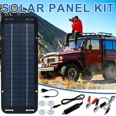 18V 6W Monocrystalline Solar Panel Charger 12V Battery Maintainer