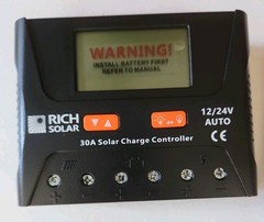 Rich Solar 30A PWM Charge Controller – 12V/24V AUTO – New IN BOX