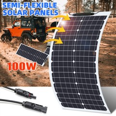 200W Solar Panel Flexible 12V Portable Power Mono Camping Home RV Battery Charge
