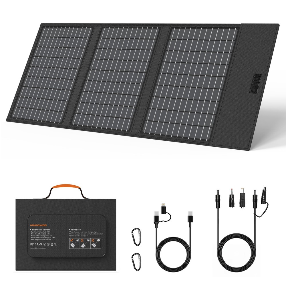 portable solar panel 45W USB Travel Solar Panel Foldable for cell phone Camping