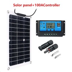 25W Flexible Solar Panel 12V Charger with Controller and MC4 for RV Marine Off