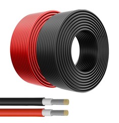 Solar Panel Wire, 2X 50ft (Black+Red) 10AWG Tinned Copper Extension Cable for…