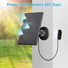 2W Solar Panel for Security Camera Outdoor, USB/USB-C Charger with IP65 Water…