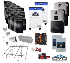 30KW Complete Offgrid Solar Kit + EG4 18kPV + 2x 32KW OMO 48V Freedom Series Lit