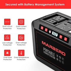 MARBERO 148Wh Solar Generator, 200W Portable Power Station with AC Outlet, NEW