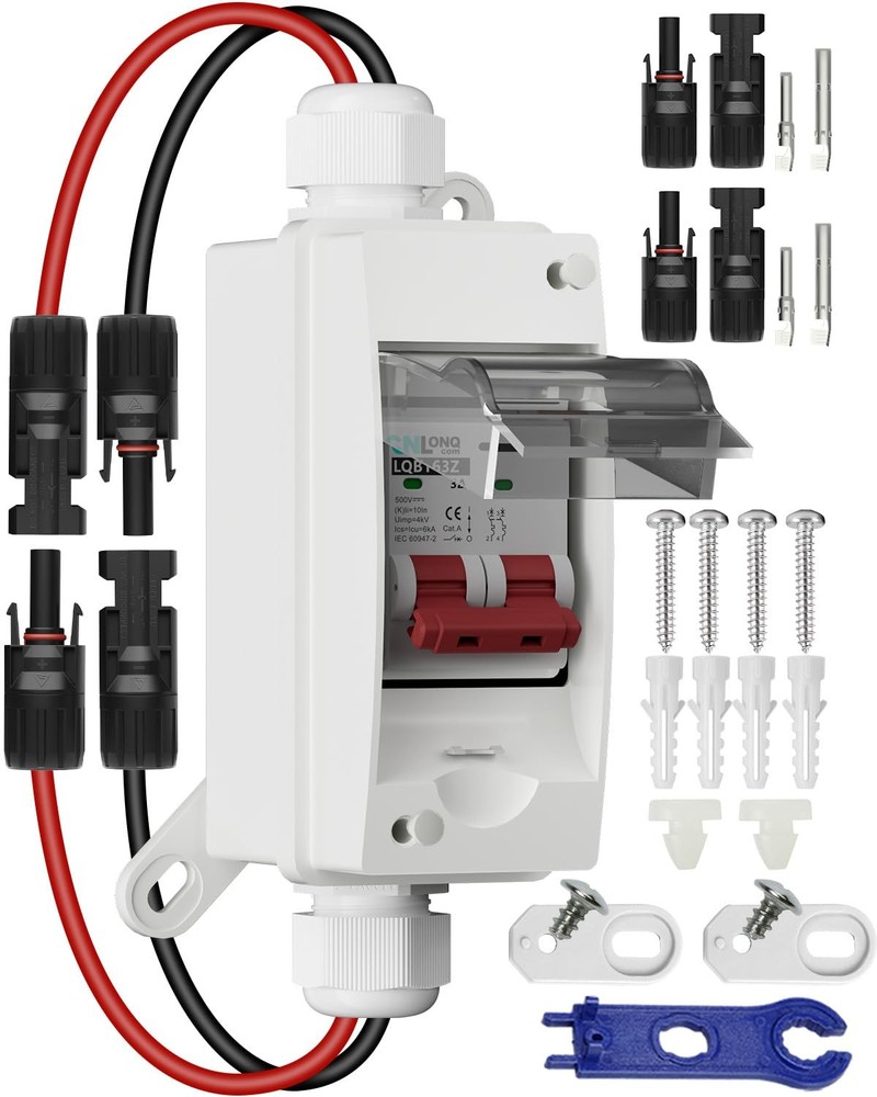 32 Amp 500V DC Solar Panel Disconnect Switch Miniature Circuit Breaker with Plug