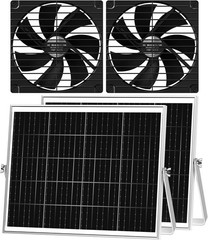 7.1″ Solar Greenhouse Fan 2 Pack, 25W x 2 Large Solar Powered Intake and Exha…