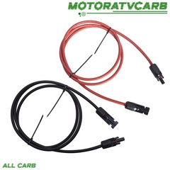 ALL-CARB 1 Pair Black + Red Solar Panel Extension Cable Wire Connector 12/10 AWG