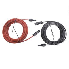 New Solar Panel Extension Cable Wire Connector 1 Pair 30ft Black + Red 12AWG