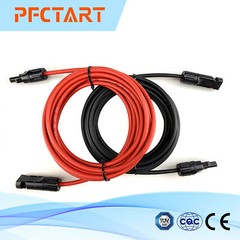 1 Pair Black + Red Solar Panel Extension Cable Wire with Connector 10 AWG 6mm²