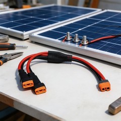 XT60 Solar Panel Y Splitters Cable For Connection With 2 Male To 1 Female Port