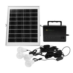 Portable Station Solar Panel Power Inverter Electric Generator Set +4 LED Light