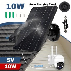 10W Solar Panel USB C Power for CCTV Camera Security Cam Battery Charger Outdoor