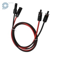 10 AWG Solar Panel Extension Cable Wire Connector 1 Pair 5ft Black + Red