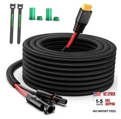 Solar to XT60 Charge Extension Cable with Solar 12AWG 10Ft Red and Black