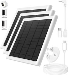8W Solar Panel for Ring Camera, 3-Pack Solar Panel Charger Compatible with Ring
