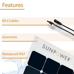 1200W, 200W SunPower Flexible Solar Panel Kit with 20A MPPT Bluetooth Controller