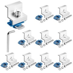 10pcs Solar Panel End Clamp for Standard Unistrut, Aluminum 30mm/35mm Solar P…
