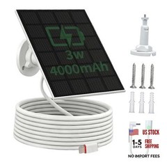 Solar Panel Charger for Ring Camera with 4000mAh Battery, 24/7 Power for Ring